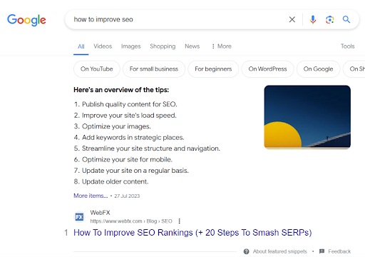 Keywords That Prompt Featured Snippets